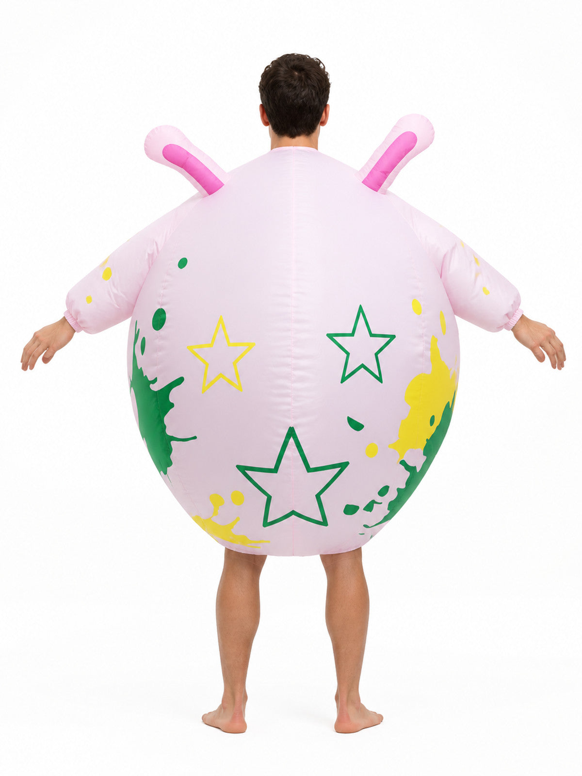 Inflatable One-Piece Rabbit Costume with Ears and Stars back view