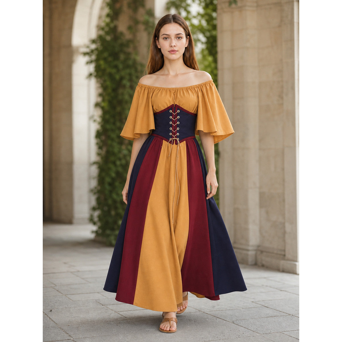 Medieval Dress with Corset Lacing and Sleeves lifestyle
