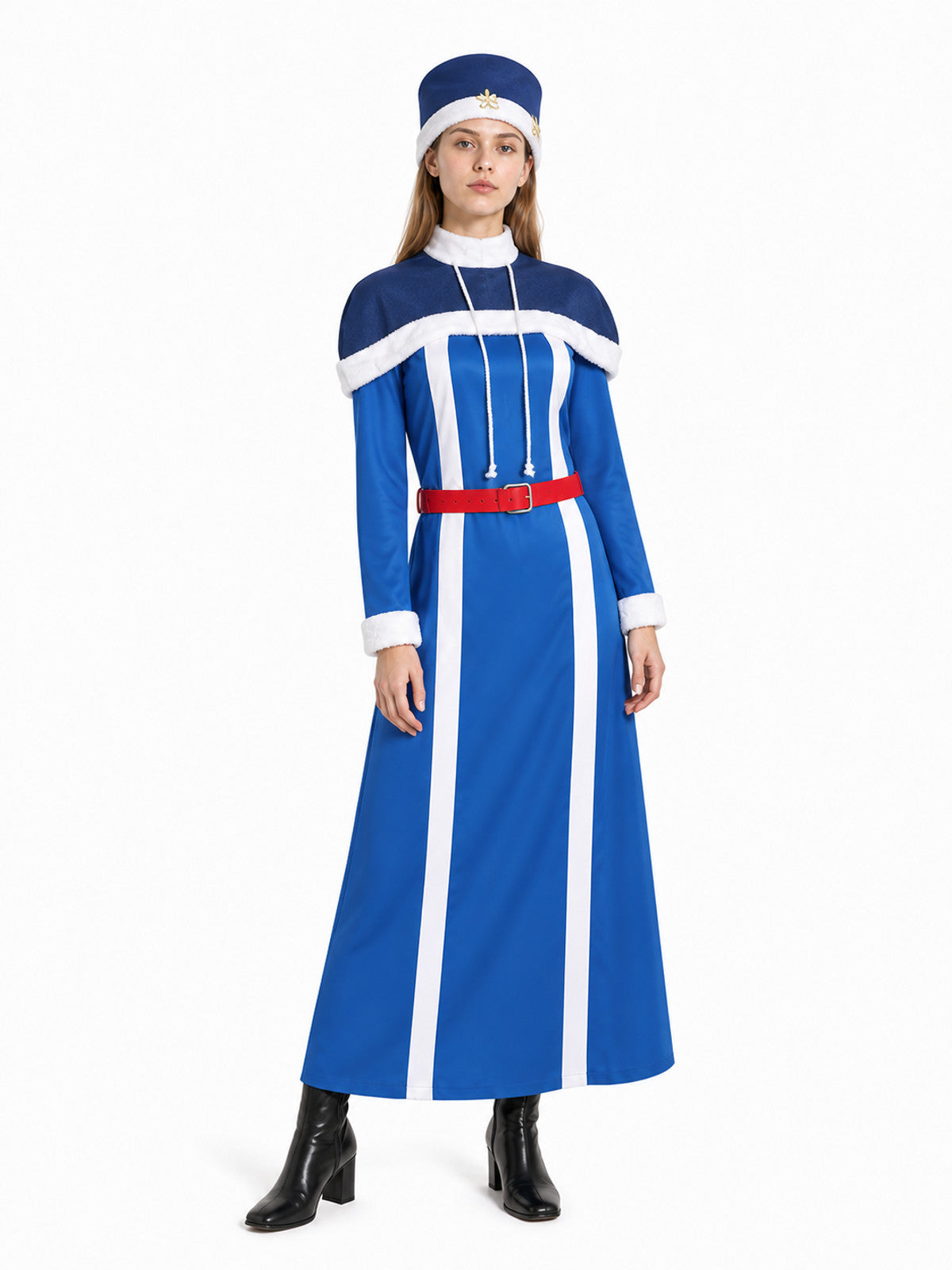 Juvia Cosplay Jumpsuit with Cape and Belt