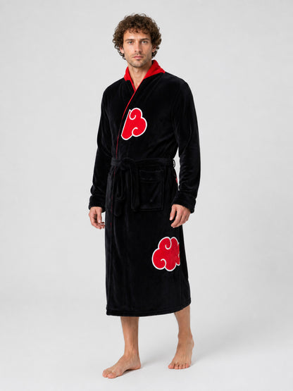 Cosplay Hooded Robe, Black, Red Clouds Costumes detail