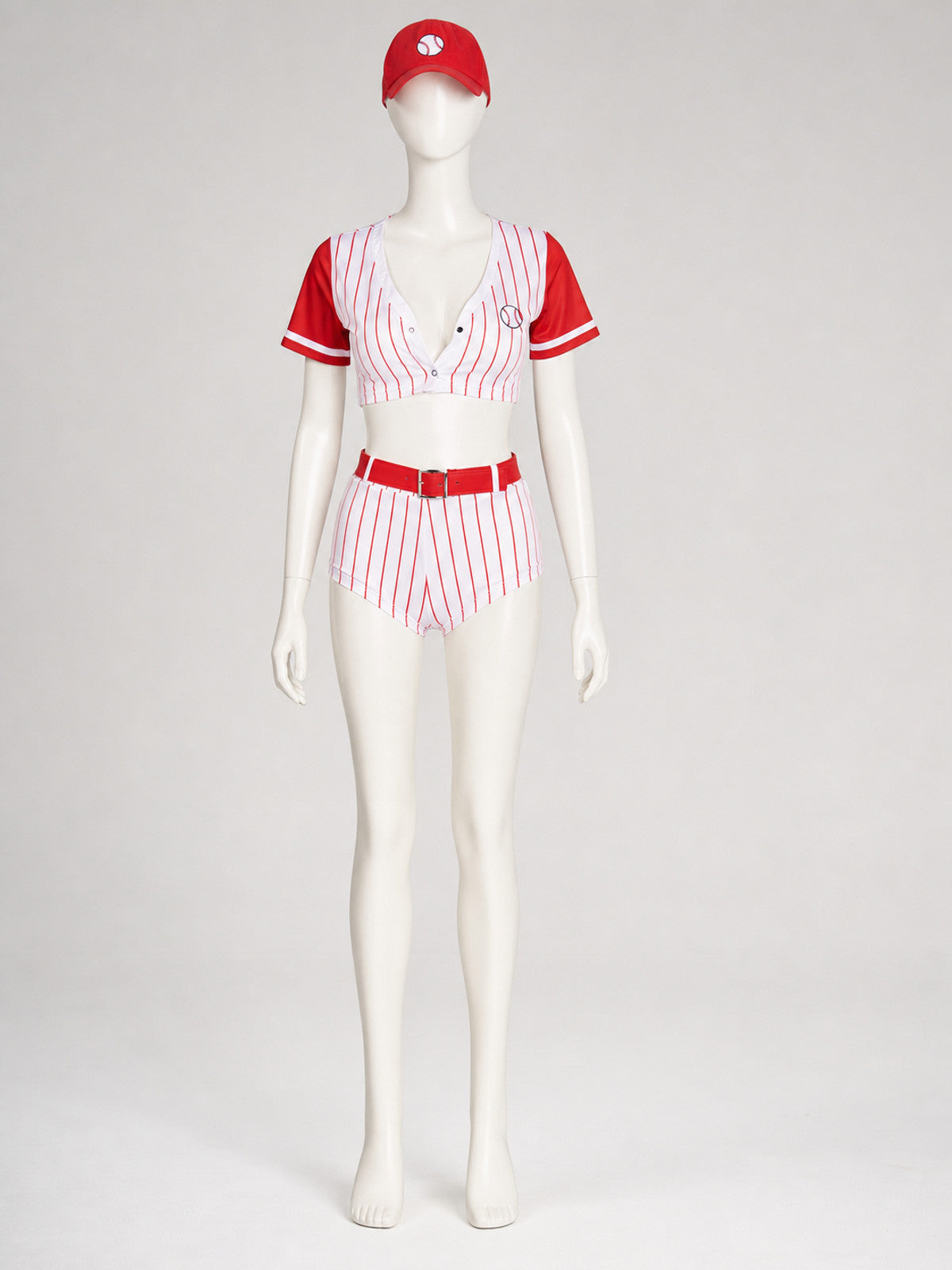 Striped Baseball Outfit: Top and Shorts Costumes detail