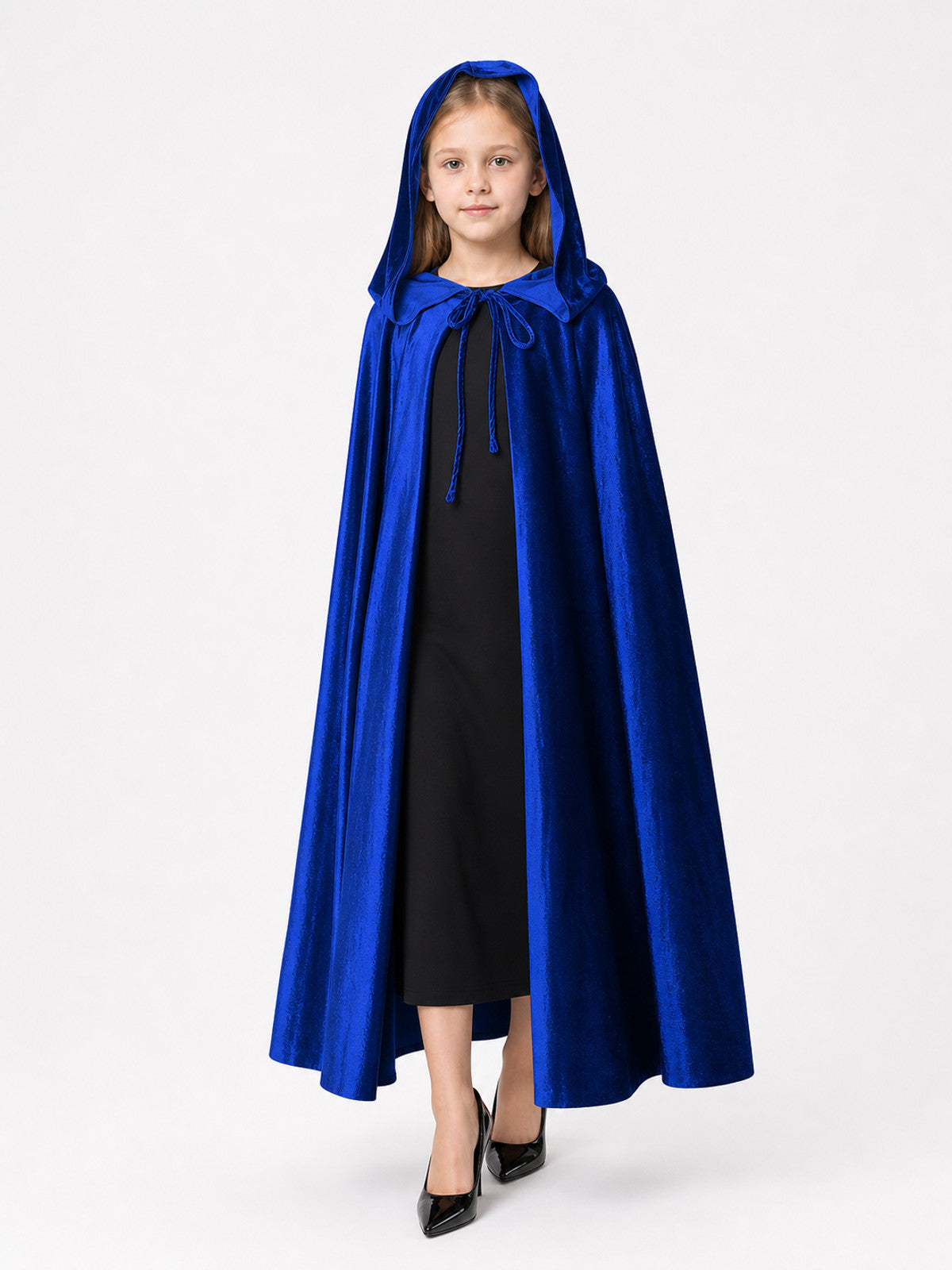 Velvet Hooded Cape, Royal Blue