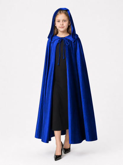 Velvet Hooded Cape, Royal Blue