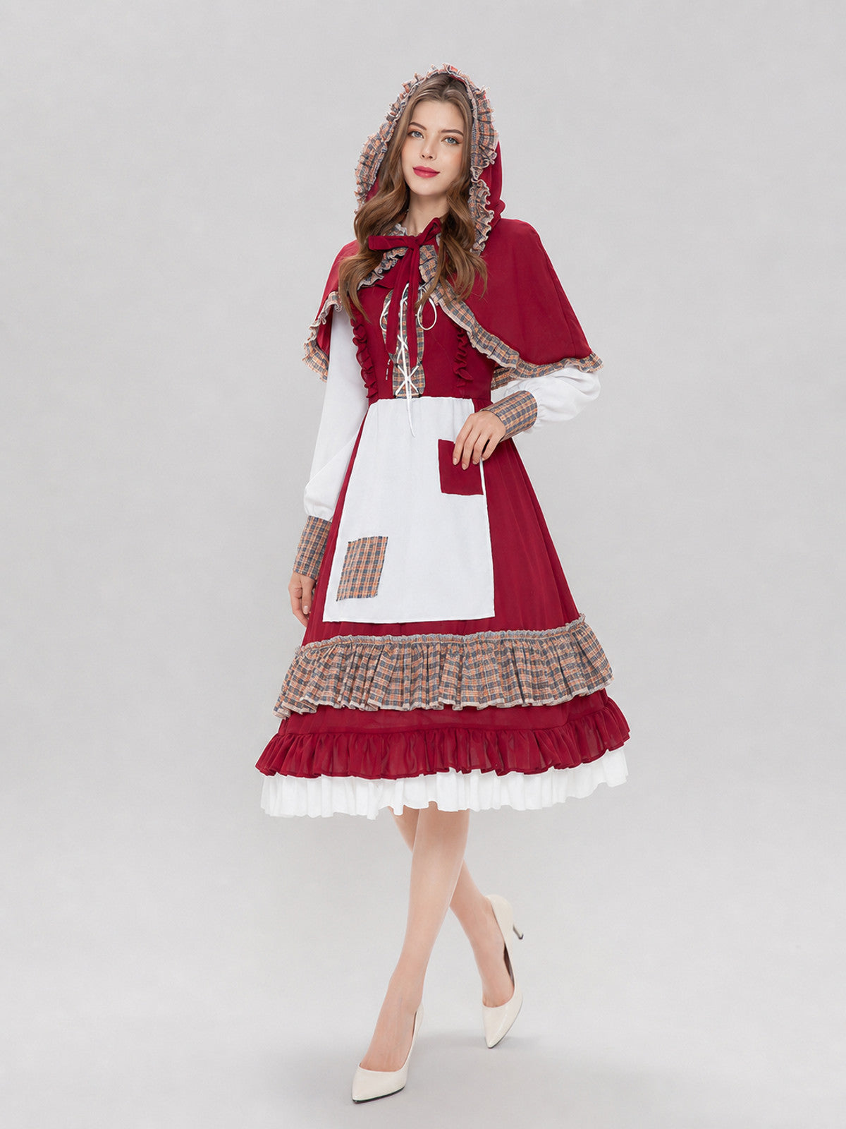 Little Red Riding Hood Costume: Dress with Apron and Cape Costume Dresses detail