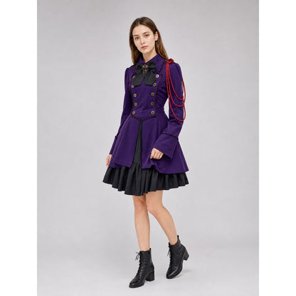 Gothic Steampunk-Style Dress with Long Sleeves