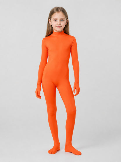 Orange Zentai Jumpsuit with Hood and Face Opening product detail