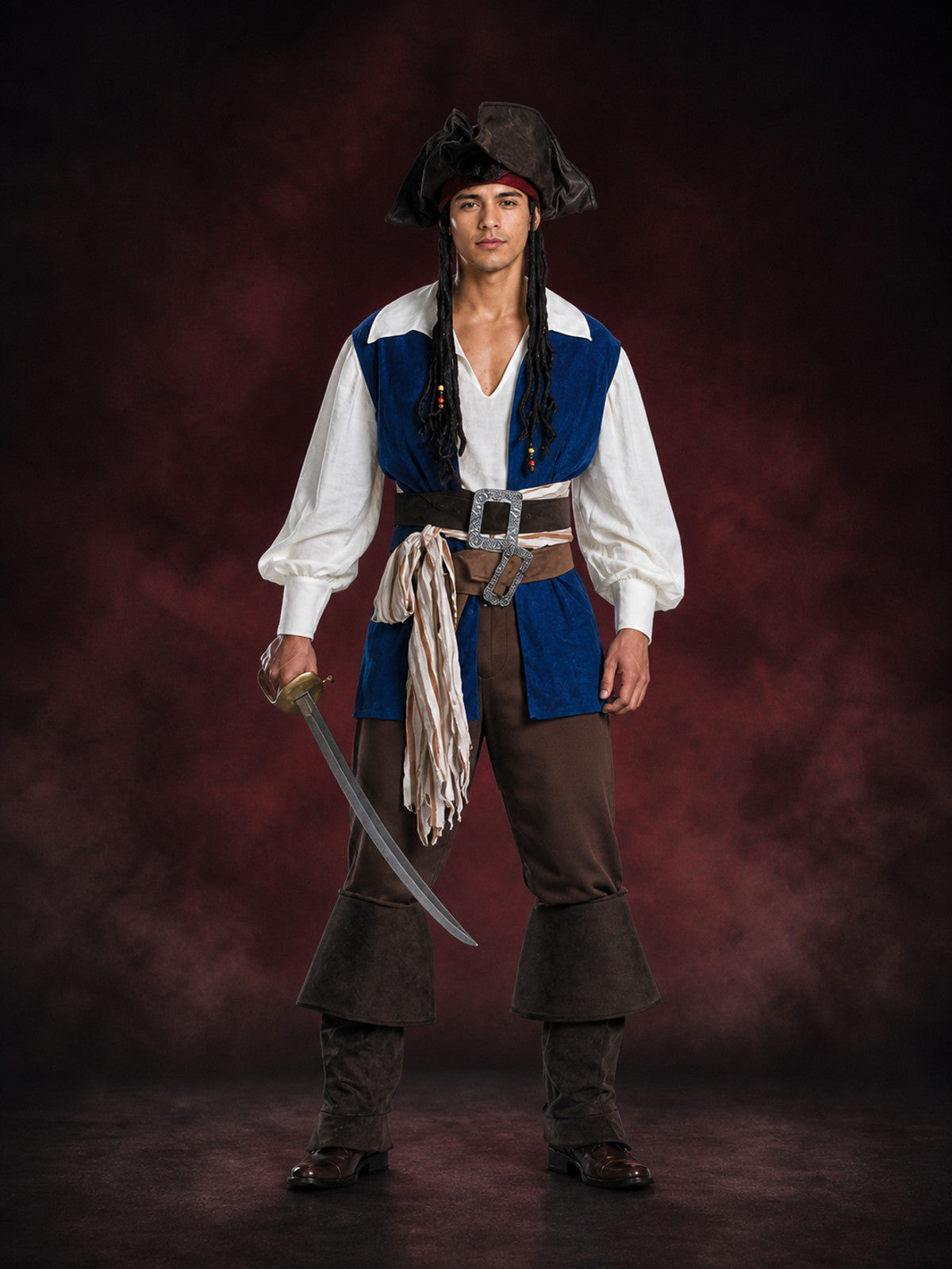 Pirate Costume with Tricorn Hat for Cosplay and Halloween main product view