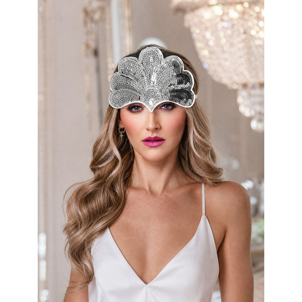 Carnival Headdress with White Feathers lifestyle