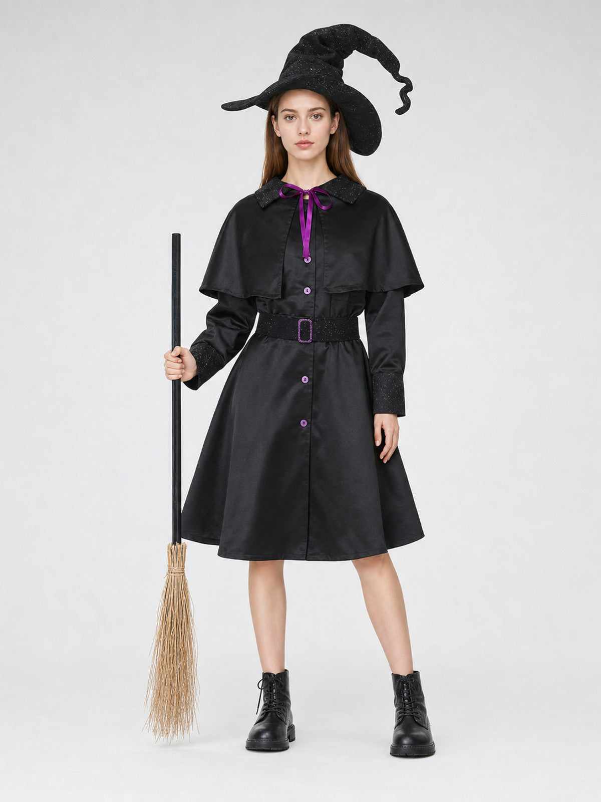 Witch Costume with Hat and Cape Costume Capes detail