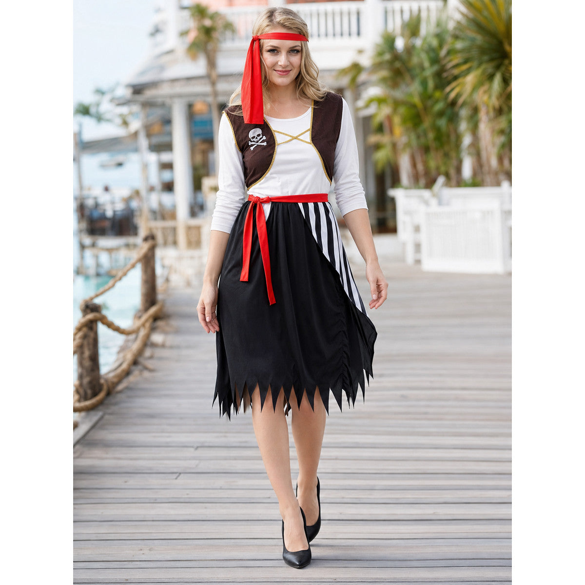 Pirate Costume with Headband and Belt lifestyle view