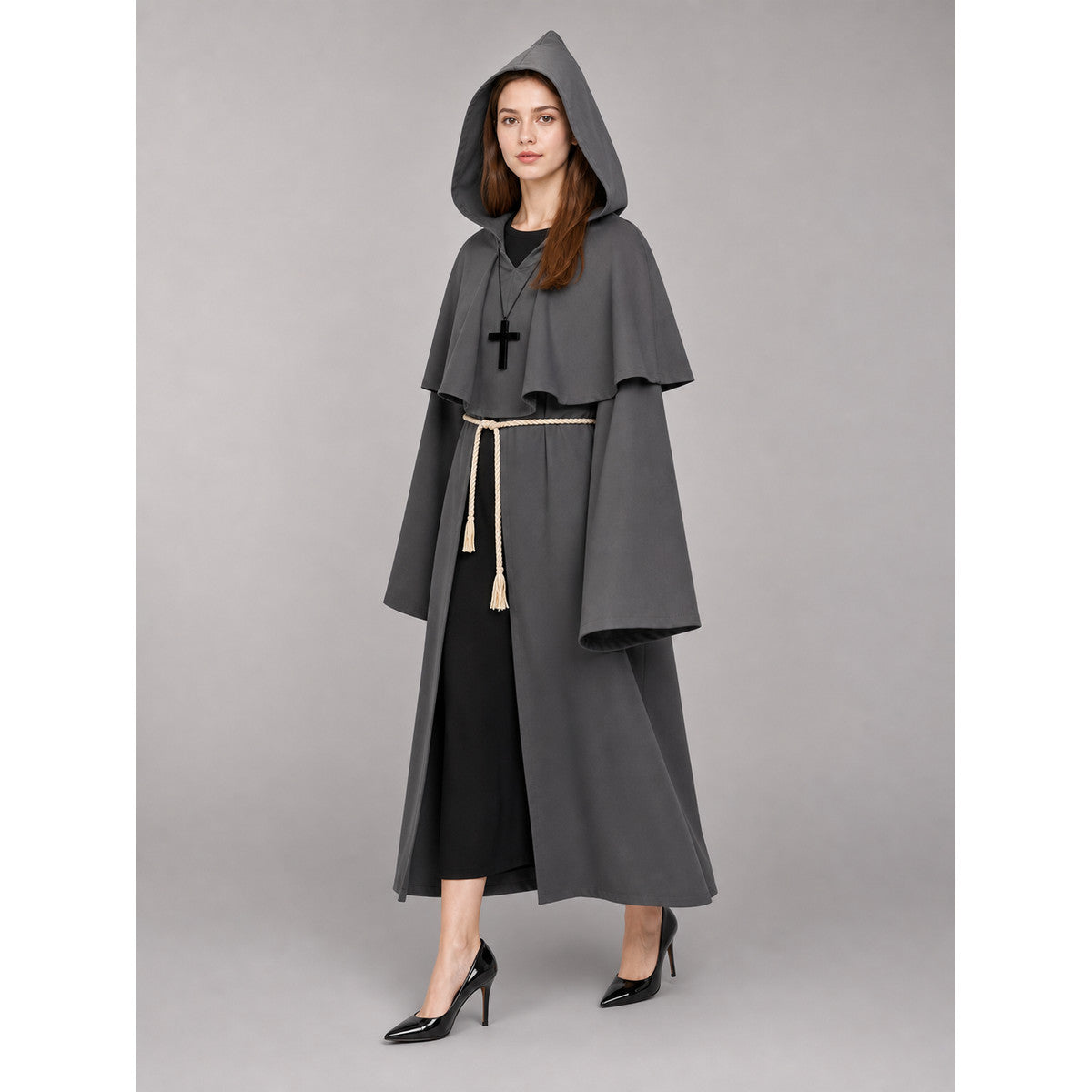 Gray Medieval Hooded Costume Cloak occasion guide
