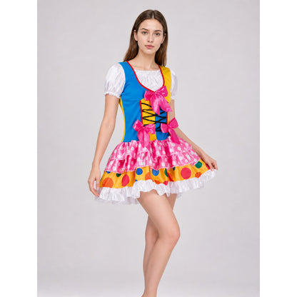 Clown Costume Dress with Ruffles and Bows