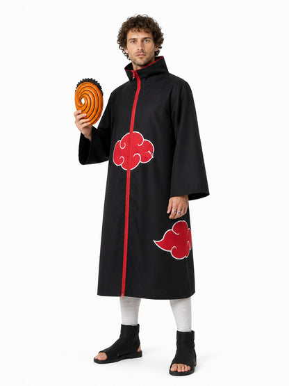 Akatsuki Cosplay Costume: Cloak, Mask, and Ring