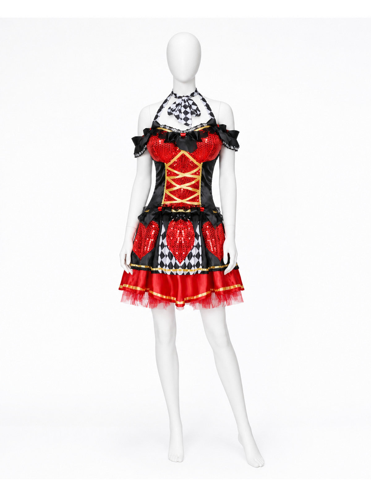 Clown Costume with a Full Skirt and Bow on the Straps