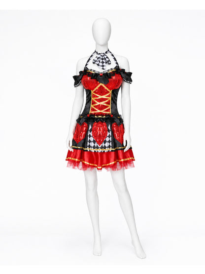 Clown Costume with a Full Skirt and Bow on the Straps