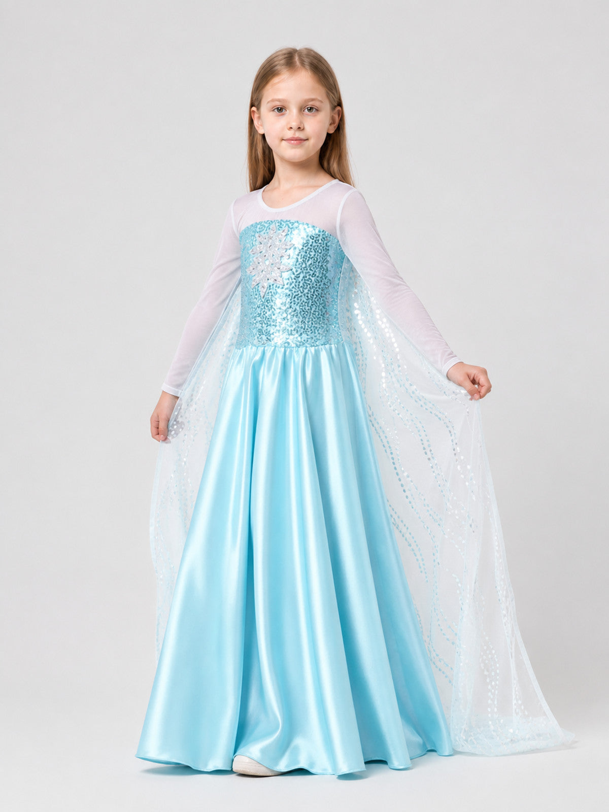 Children's Stage Dress Jumpsuit with Snowflakes Costume Dresses detail
