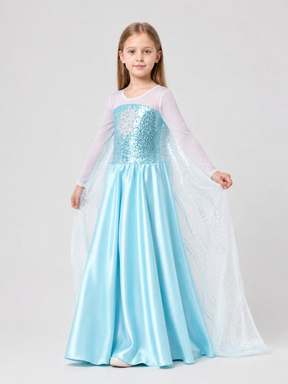 Children's Stage Dress Jumpsuit with Snowflakes Costume Dresses detail