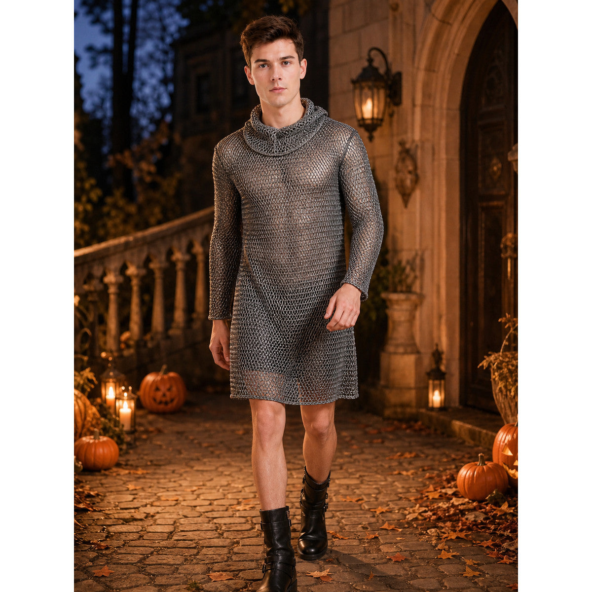 Hooded Long-Sleeve Dress, Above the Knee lifestyle view