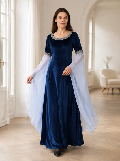 Medieval Dress with Flared Sleeves for Cosplay lifestyle view