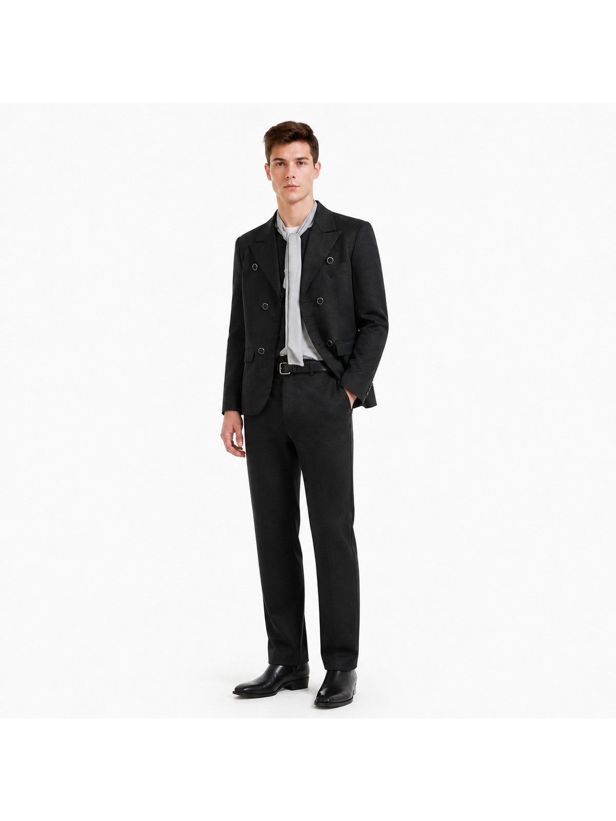 Double-Breasted Suit with Shirt and Tie product detail