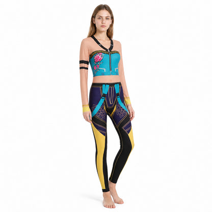 Jumpsuit with a Geometric 3D Print and Flowers product detail