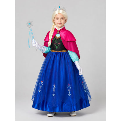Snow Queen Costume, Dress with Cape, Crown, and Wig Costume Dresses detail