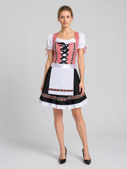 Ethnic-style dress with apron, full skirt, and ruffles Costume Dresses detail