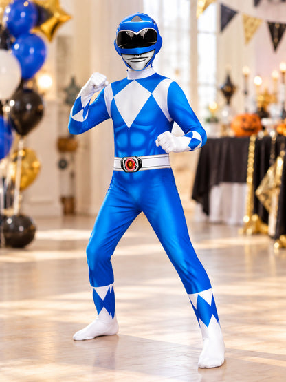 Blue Cosplay Costume Jumpsuit with Geometric Pattern