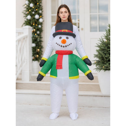 Green Inflatable Snowman Costume, One Size lifestyle
