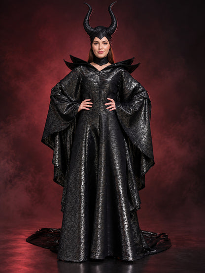 Adult Witch Carnival Costume Black with Horns