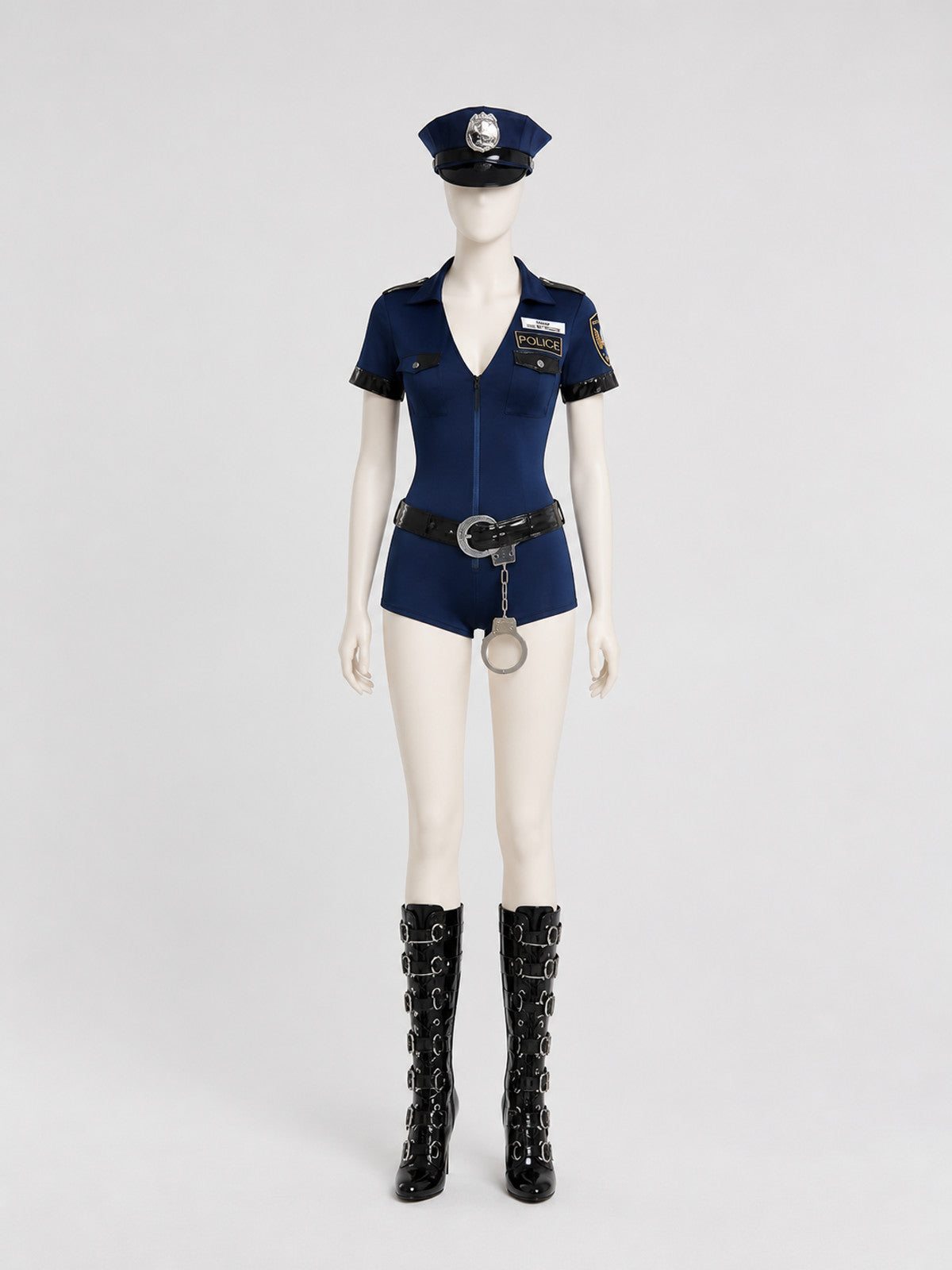 Police Cosplay Costume, Blue Jumpsuit Costumes detail