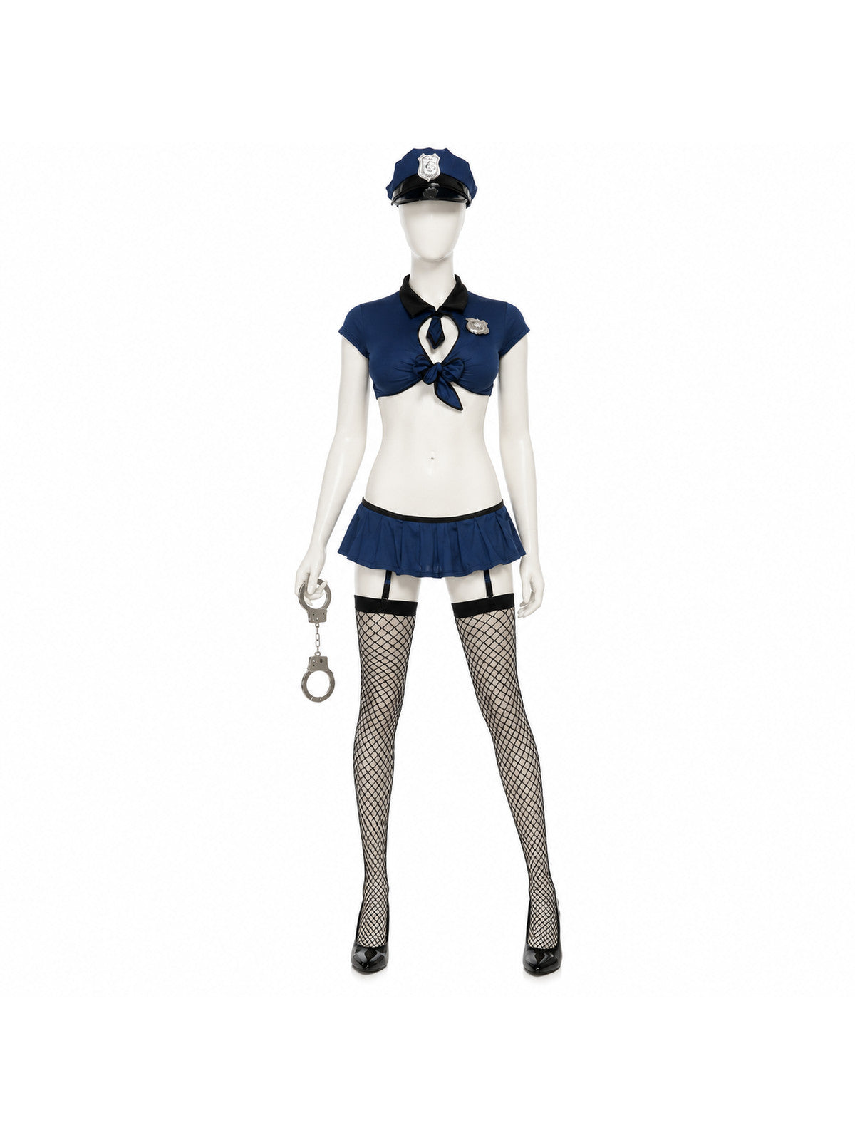 Police Costume with Crop Top and Pleated Skirt Costumes detail