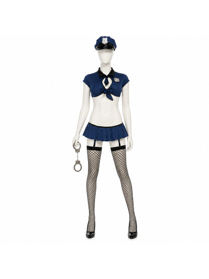 Police Costume with Crop Top and Pleated Skirt Costumes detail