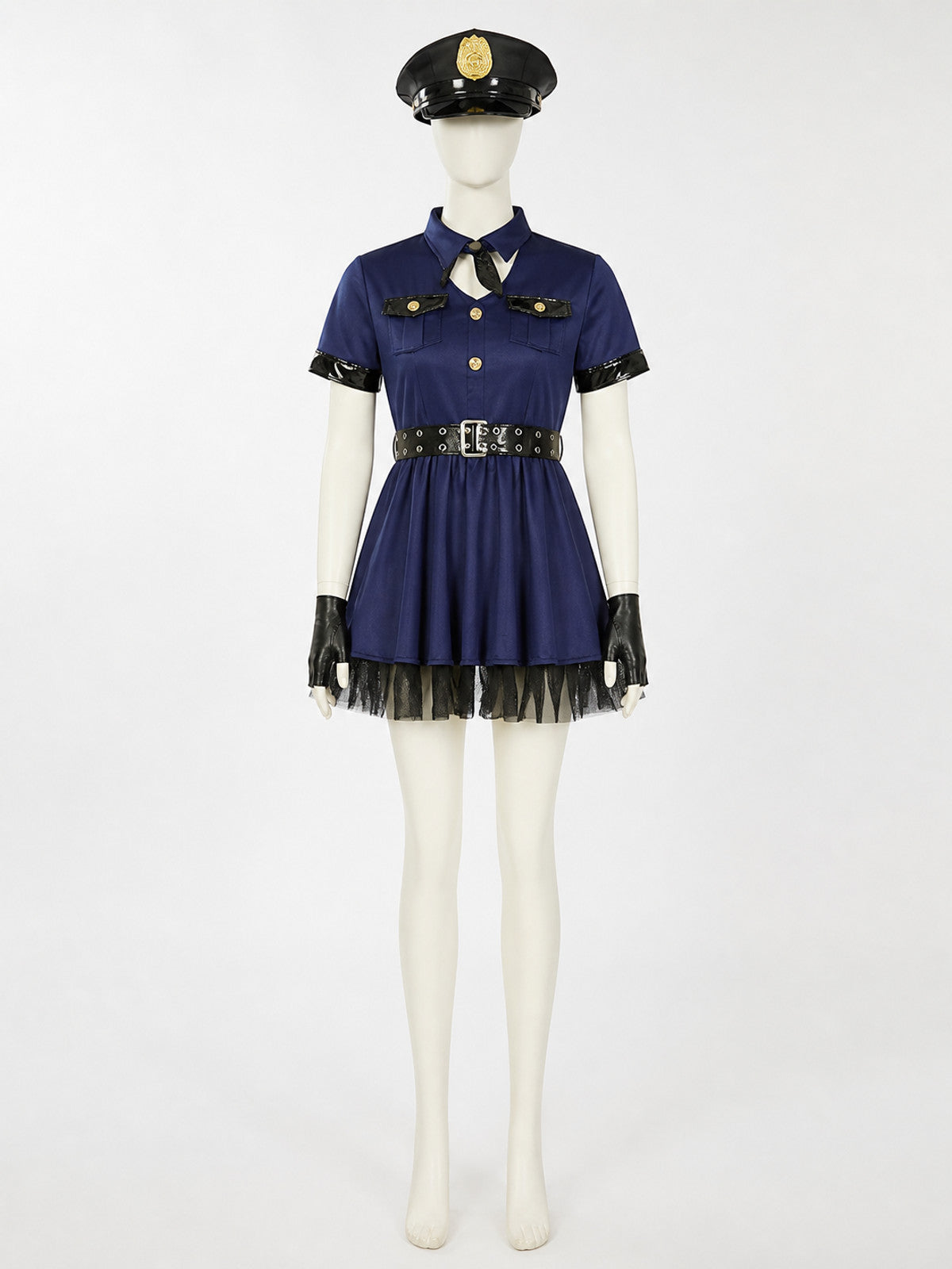 Women's Police Costume, Fitted Carnival Dress