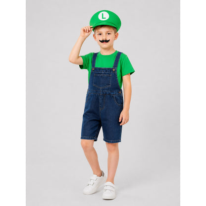 Mario Costume: T-Shirt, Shorts, and Cap Costume Headwear detail