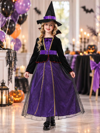 Witch Costume: Dress, Hat, Purple and Black