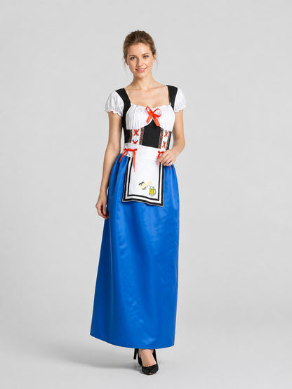 Bavarian Dress Costume with Apron and Beer Glass Print