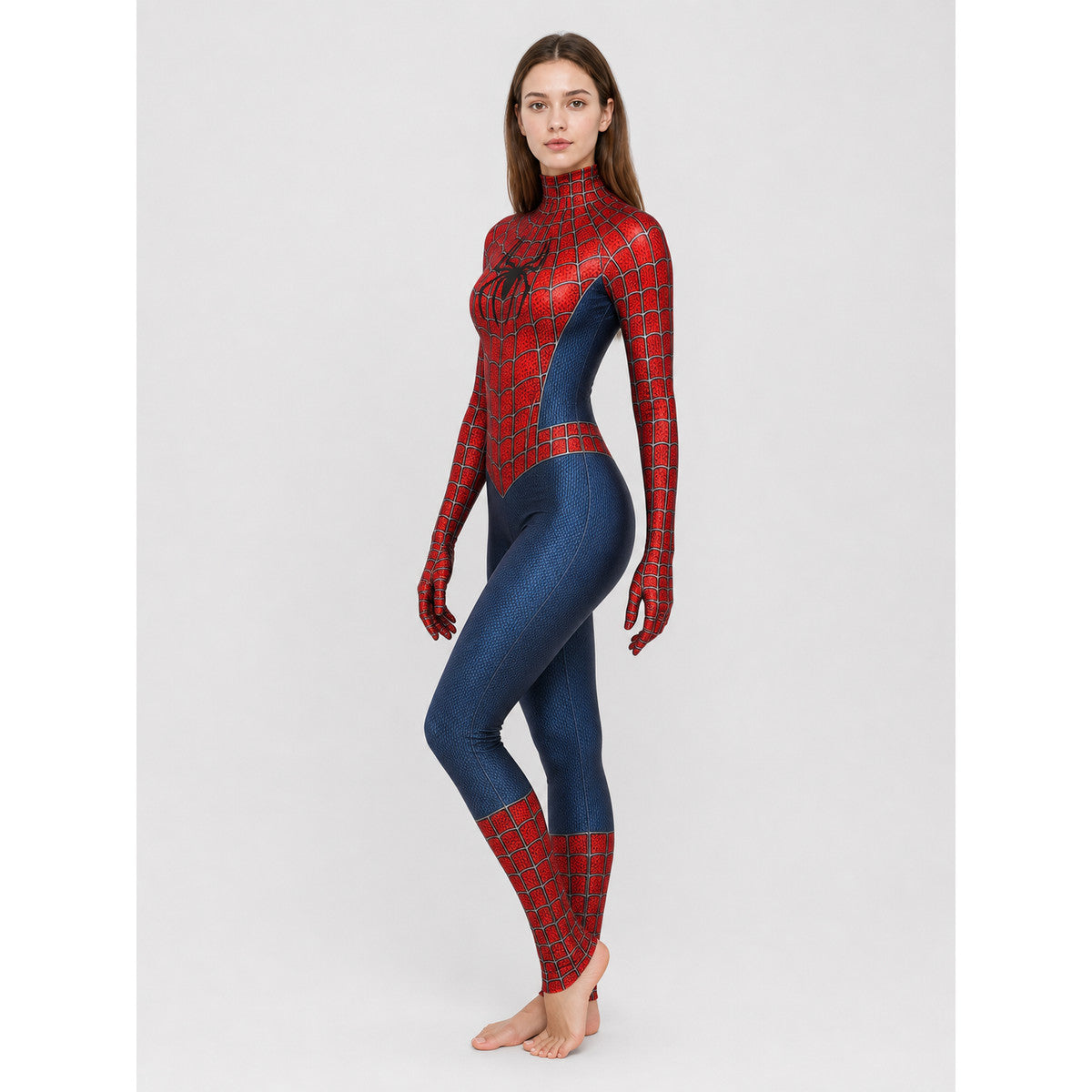 Spider-Man Jumpsuit with Mask and Web Pattern