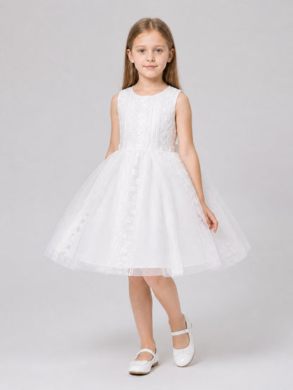 Children’s Dress with Floral Embroidery and Full Skirt