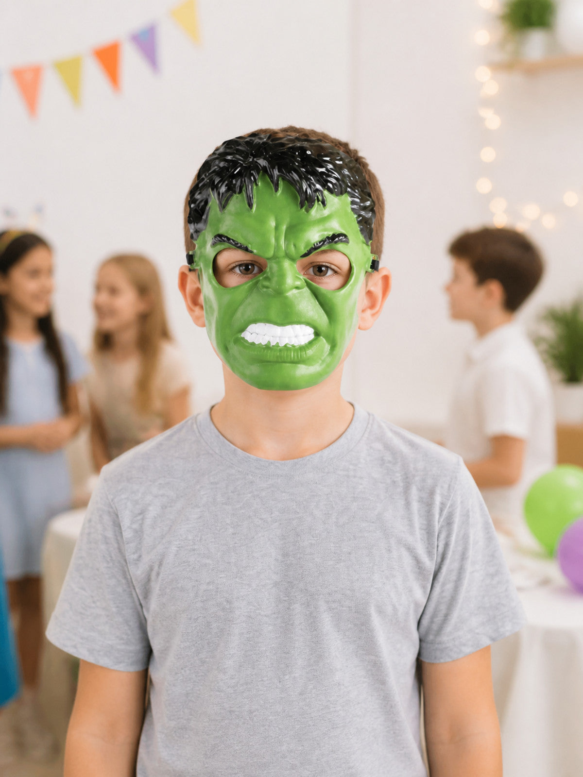 Green Carnival Half Mask for Cosplay lifestyle view