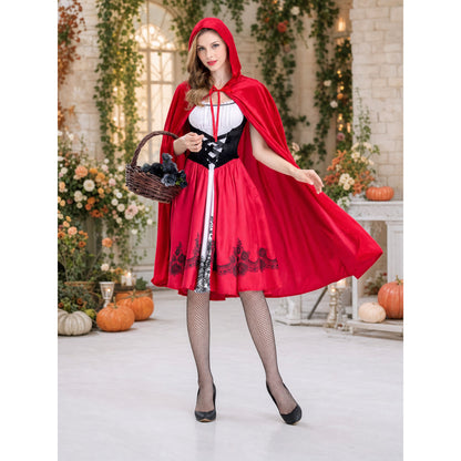 Little Red Riding Hood Costume with Cape and Dress lifestyle