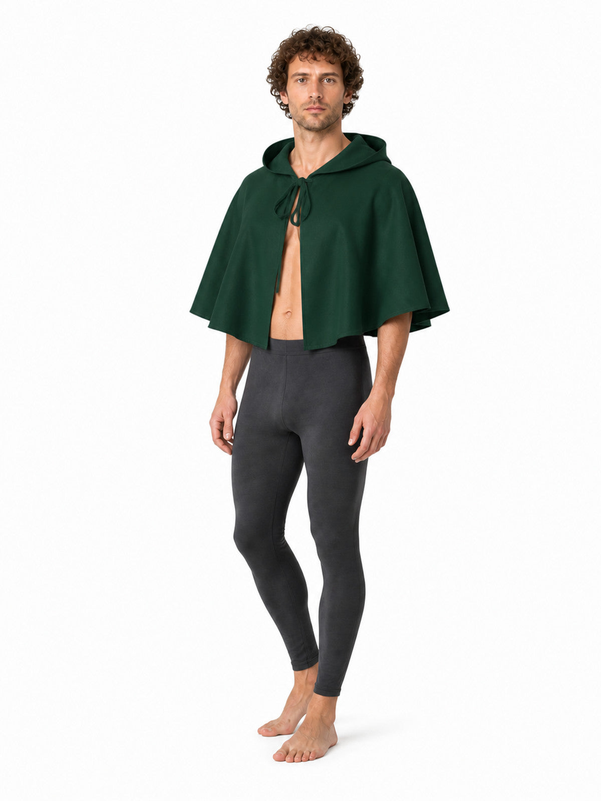 Short hooded cape with neck ties for cosplay Costume Capes detail 2