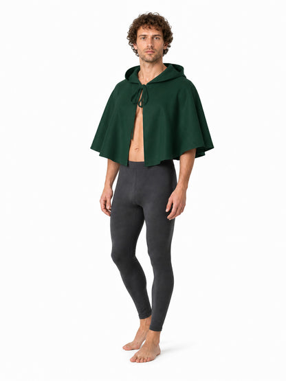Short hooded cape with neck ties for cosplay Costume Capes detail 2