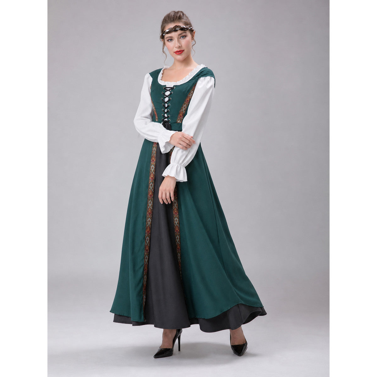 Retro Court-Style Dress with Headpiece lifestyle