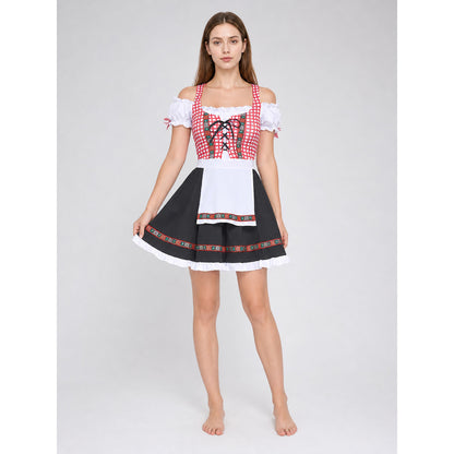 Ethnic Dress with Apron, Lacing, and Full Skirt Costume Dresses detail