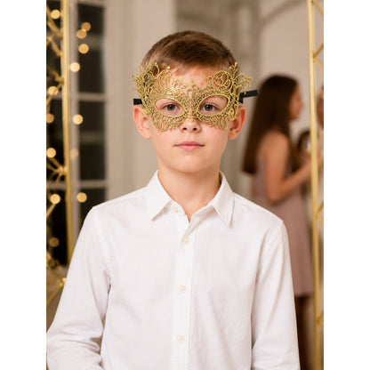 Gold Carnival Mask for Halloween and Cosplay lifestyle view