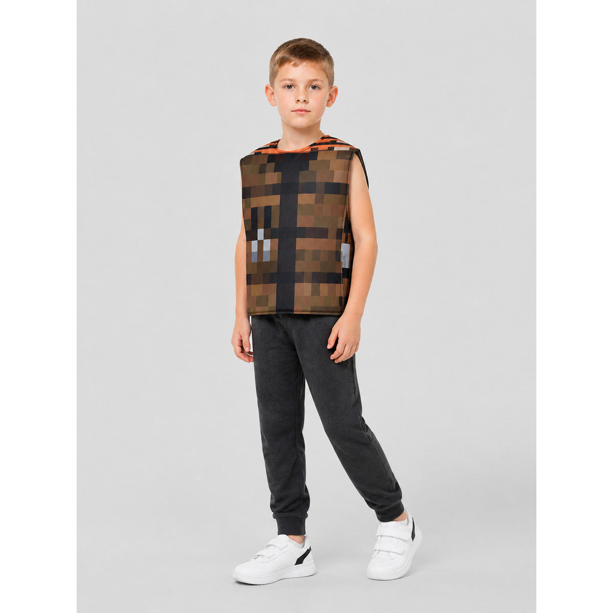 Children’s Minecraft Costume Vest with Pixel Pattern lifestyle