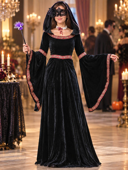 Costume: Black Hooded Dress, Mask, Wand