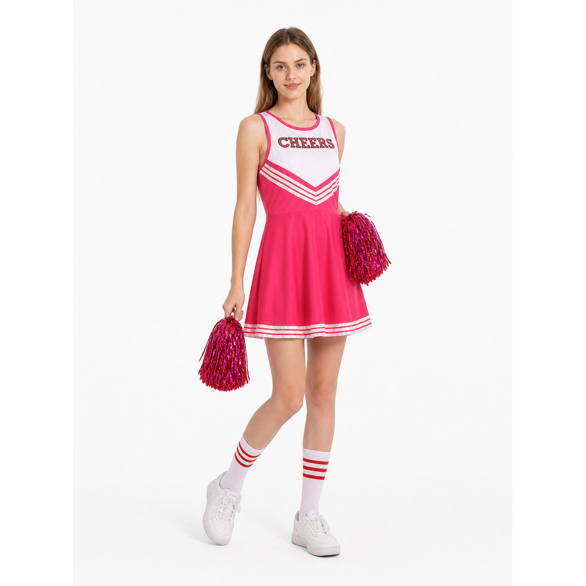 Cheerleading Dress with CHEERS Lettering and Pom-Pom Costume Dresses detail