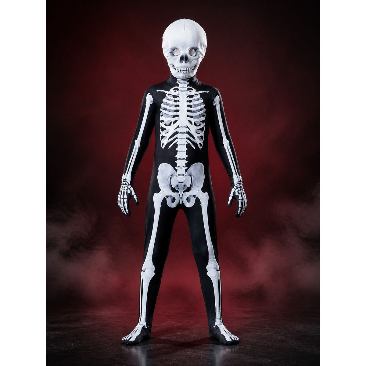 Black Skeleton Bodysuit Costume with White Bone Print - Halloween Cosplay Outfit main product view